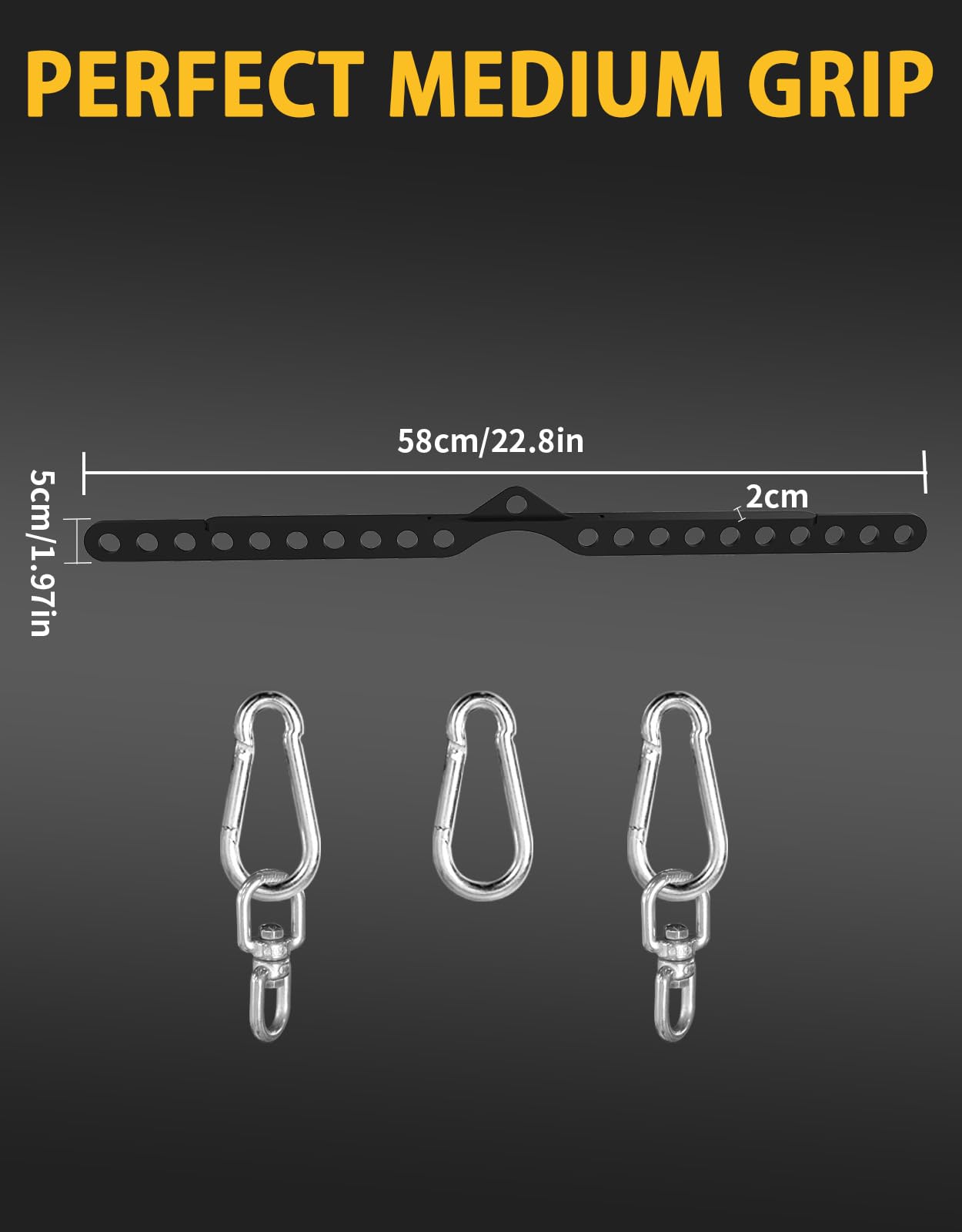 Fit4Fun 2 to 1 Cable Attachment Adapter,Adjustable LAT Pull Down Bar,Cable Machine Attachments for Gym-23 Inches