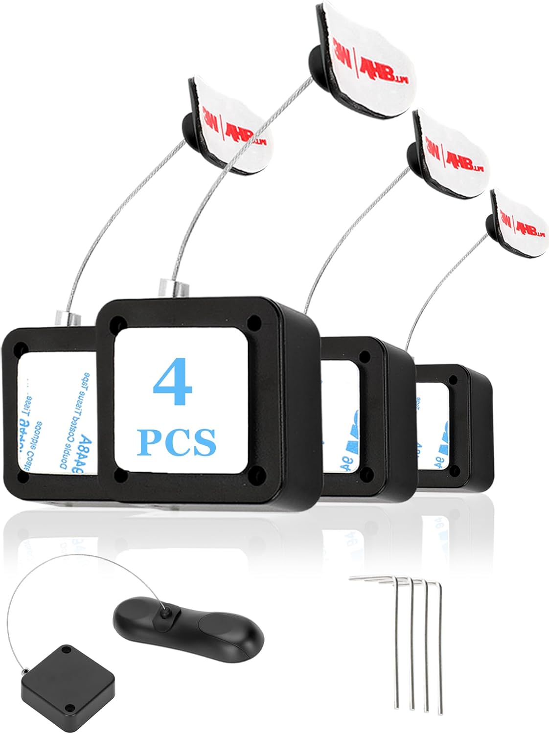 Fancat 4Pack 6.5 Remote Control Tether, Ft Remote Control Leash, Retractable Safety Lock with Adjustable Lock Strap