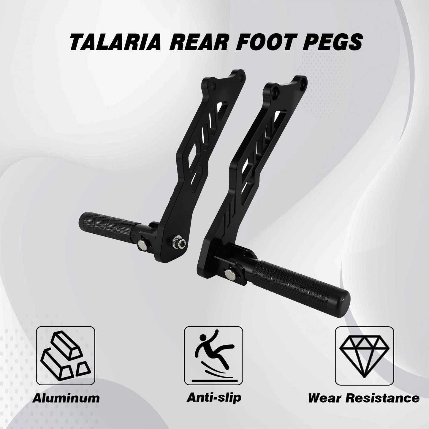 Dirt Bike Rear Foot Pegs Aluminum CNC Passenger Pedal Bracket Rest Footrests for Talaria MX3/MX4/MX5 Electric Dirt Bike Black