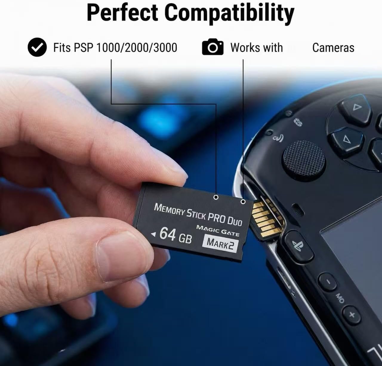 WQDMKE 64GB MARK2 Original high-Speed Memory Stick Pro Duo Compatible Digital Camera Memory Card
