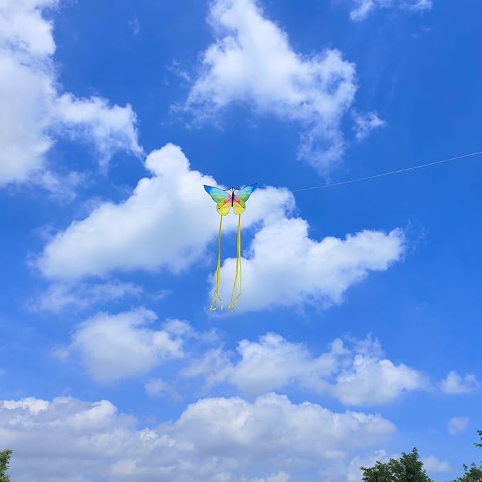 Large Butterfly Kite for Adults and Kids Ages 4-8 & 8-12 Easy to Fly, 55''X28'' Single Line Kite for Outdoor, Park or Beach.