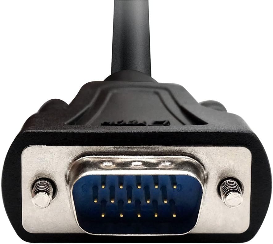 DTECH 3 1080p (1 Feet SVGA VGA Computer Monitor Cable Male to Male Supports High Resolution Meter, Black)