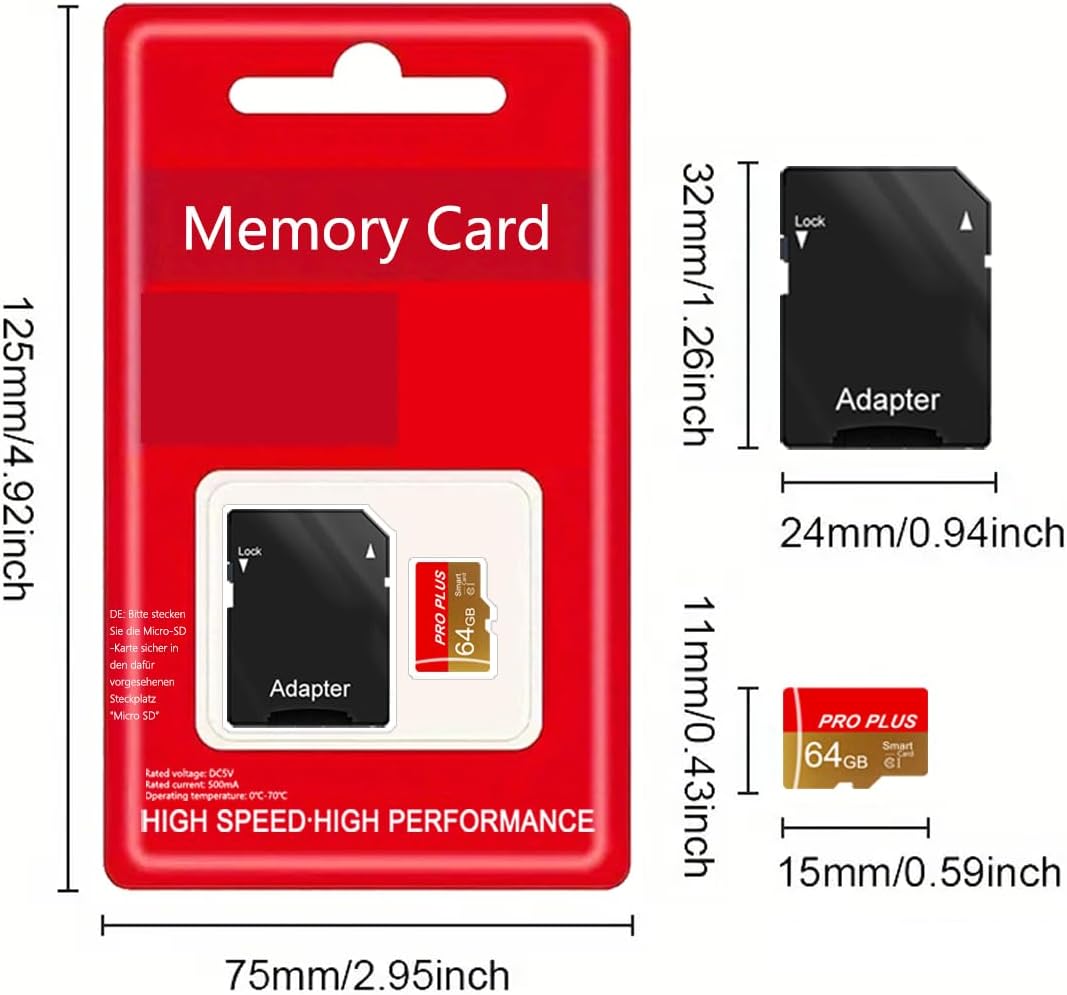 Bliksem 3 Pack 64GB C10 A1 (TF162 64GB-3 Pack) TF Card with Adapter, High Speed Memory Card, UHS-I Memory TF Card