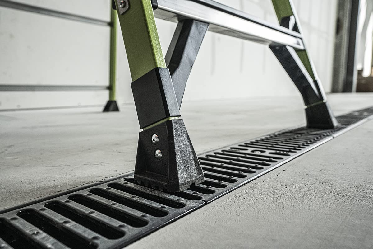 Fortress, 6' Model - ANSI Type IAA - 375 lb Rated, Fiberglass Platform Ladder with Ground CUE, Wraparound Enclosure, and Auto-Closing Gate