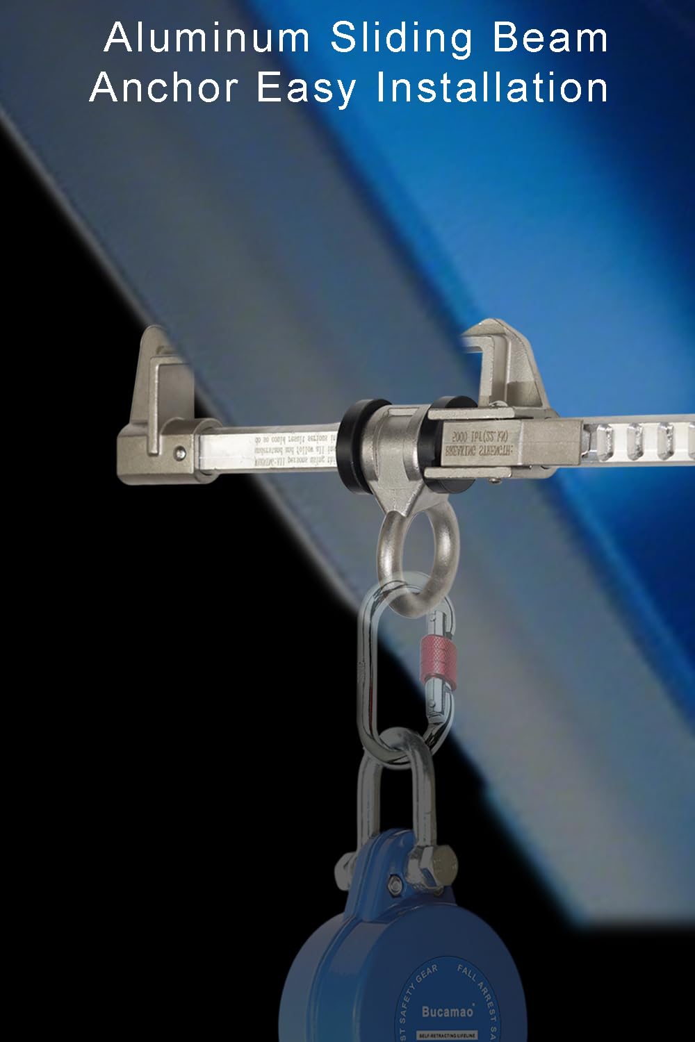 Bucamao Aluminum Horizontal Beam Anchor, Fits 4 to 14.6 Inch, Sliding Beam Anchor Easy Installation | OSHA and ANSI Compliant