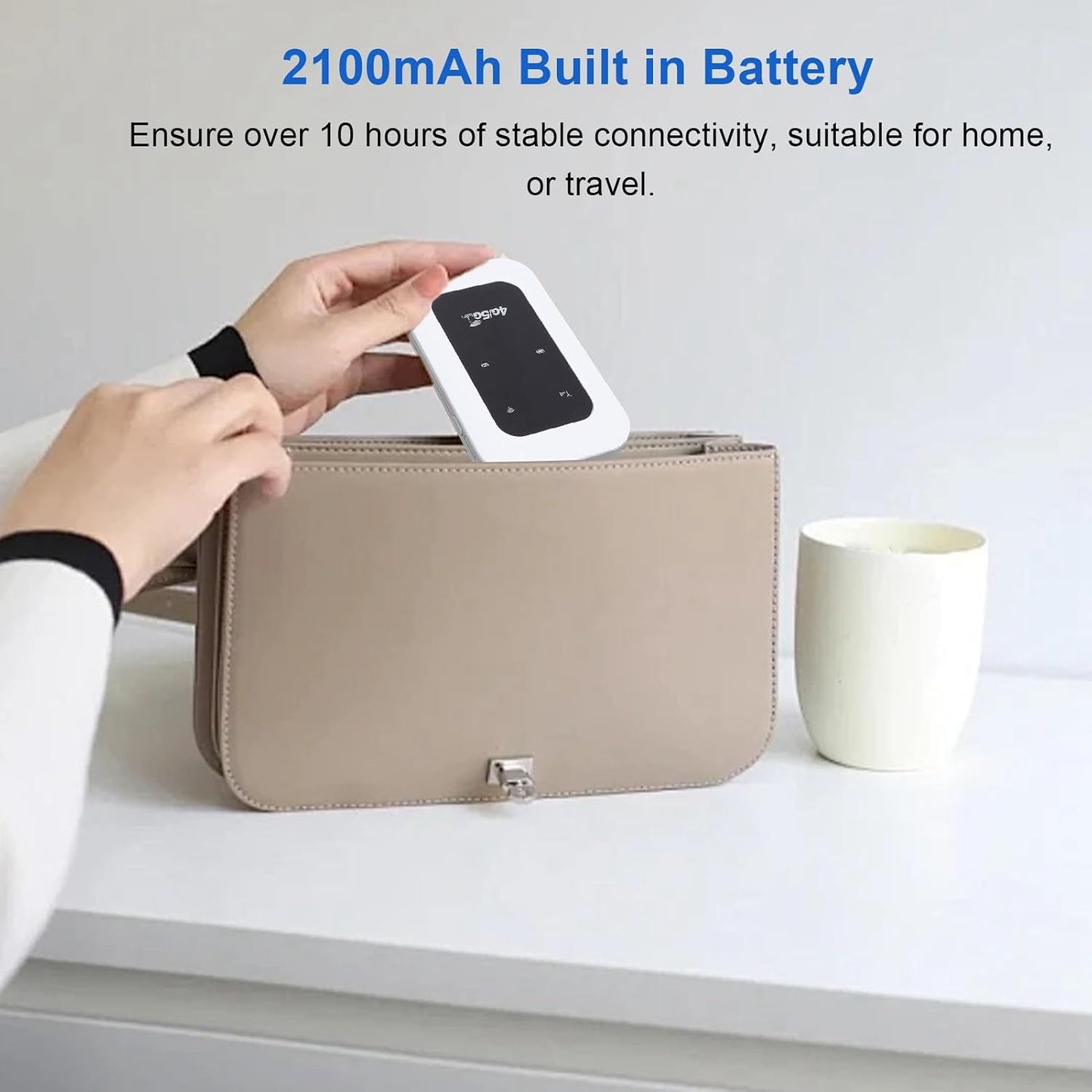 Denash 4G Device,300Mbps 10 Devices,2100mAh LTE Mobile Hotspot Mobile WiFi Hotspot Support Connect Portable WiFi Router