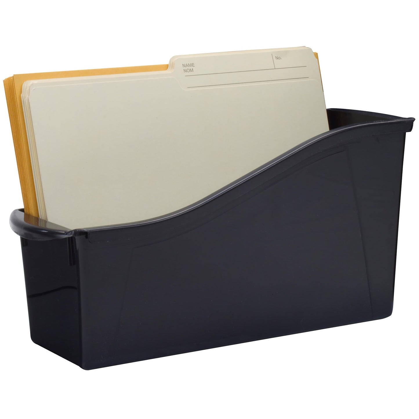 Storex Large Book Bin - Interlocking Plastic Organizer for Home, Office, and Work Space - Black, 6-Pack (70109C06C)