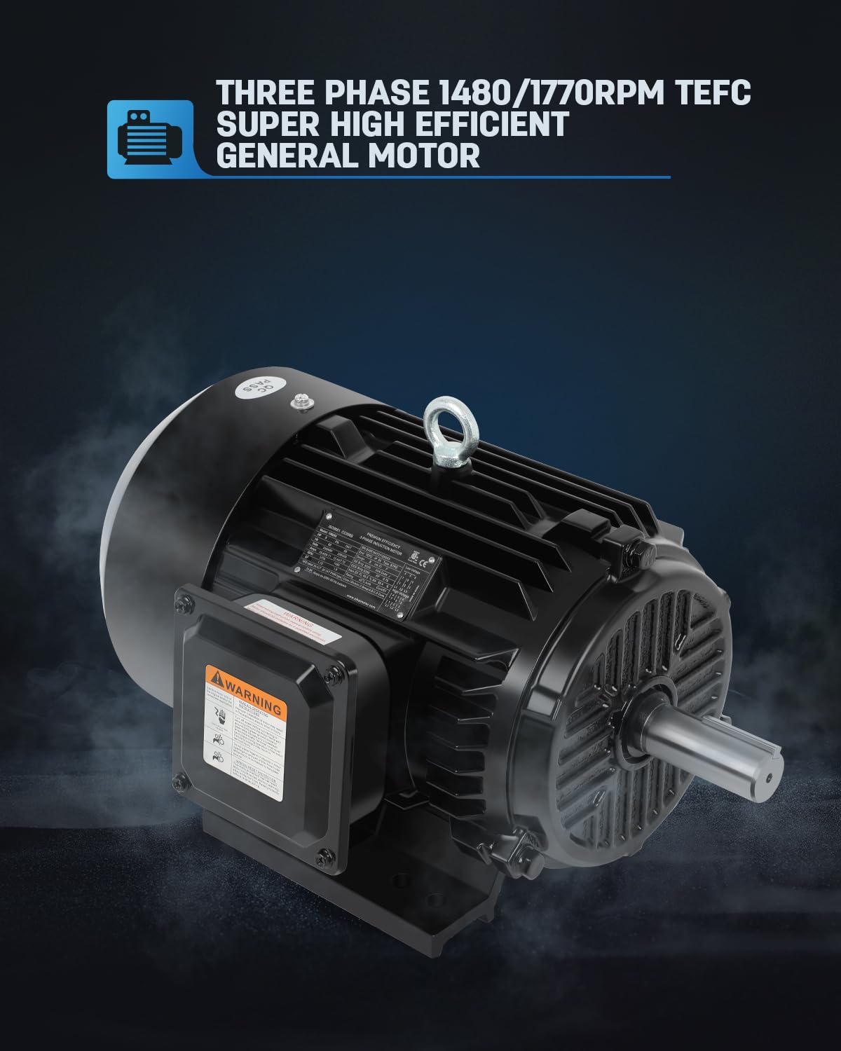 5HP Electric Motor Three Phase 1480/1770 RPM,184T Frame,1-1/8"Shaft Diameter CW/CCW Cast Iron Shell Air Compressor Motor