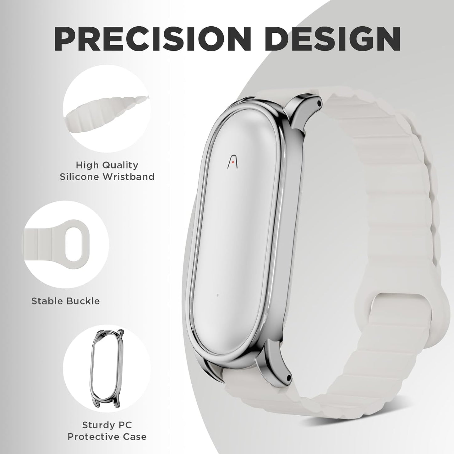 Wacanc (2025) Silicone Magnetic Wristband Compatible with Plaud NotePin Voice Recorder,PC Case with Adjustable Wearable