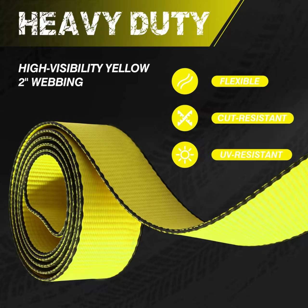 2'' x 96'' Car Trailer Tie Down Straps with Snap Hook for Trailers Heavy Duty, 10,000 lbs Break Strength, 4-Pack Steel Ratchet, 4 Adjustable Car Hauler Straps, 4 Axle Straps - Yellow