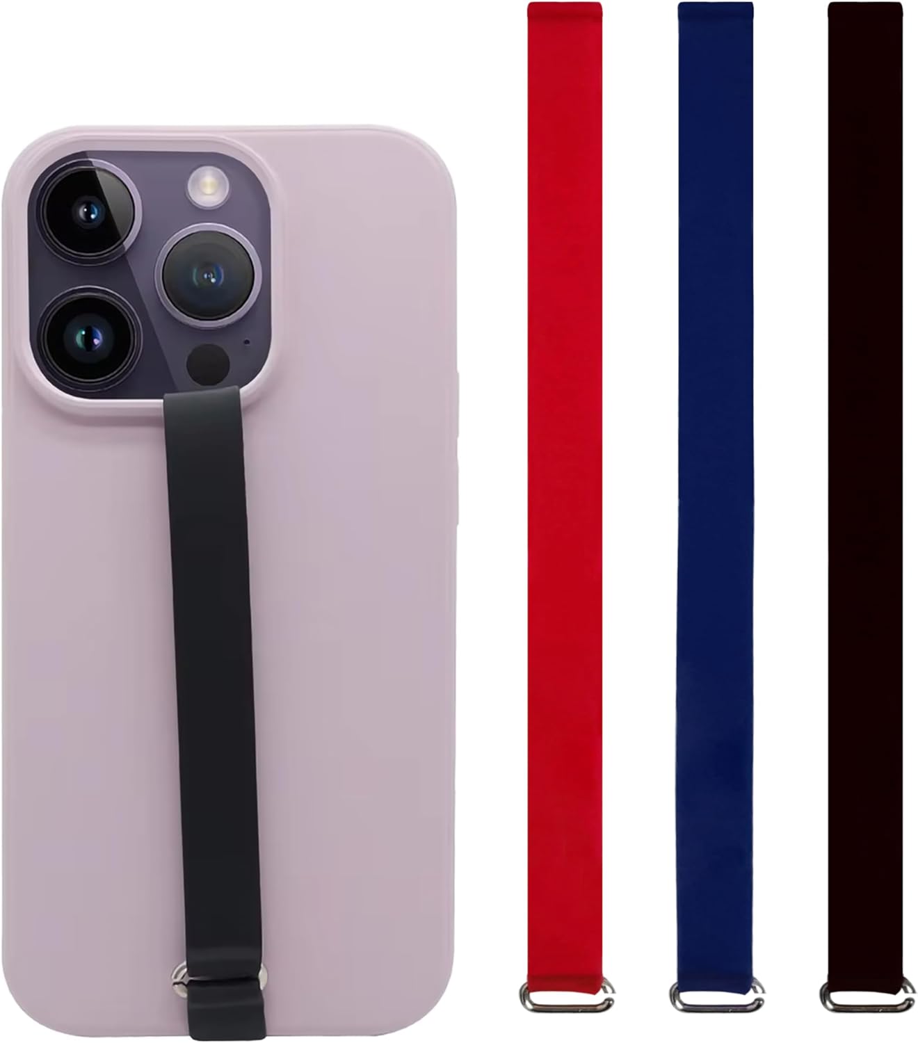 Bilymate (3 Pack) Reusable Silicone Phone Grip Strap - Wireless Charging Compatible, Detachable Loop Holder for iPhone