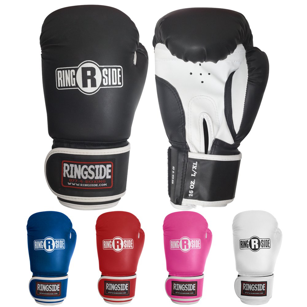 Ringside Striker Boxing Training Sparring Gloves, Black/White