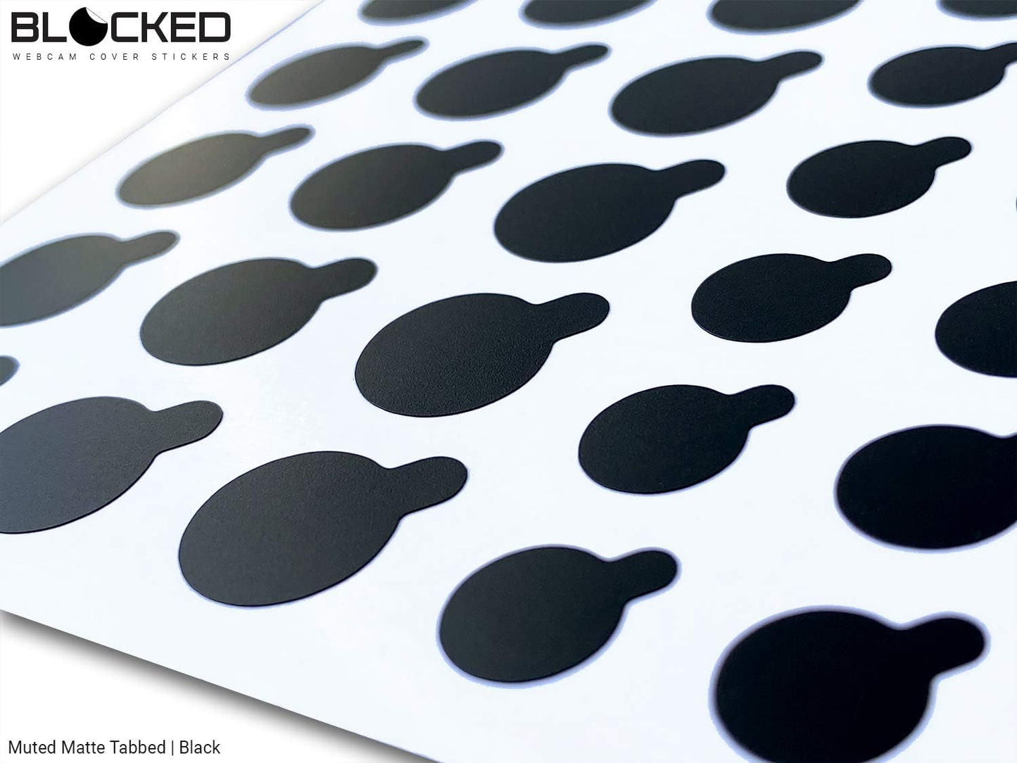 MyCamShield 57-Pack BLOCKED Webcam/Camera Vinyl Covers | Low-Tack Restickable Webcam Sticker | Multiple Sizes | Black
