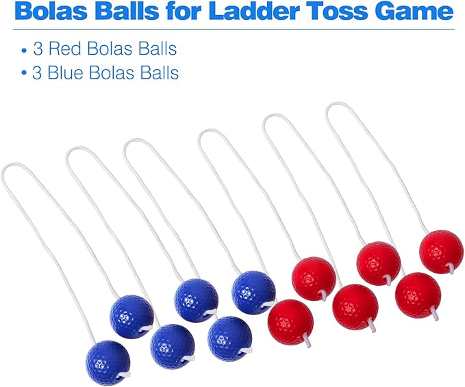 GSE Games & Sports Expert Replacement Ladder Ball for Toss Game Set, 6-Pack Tournament Quality Bolas with Real Golf Balls