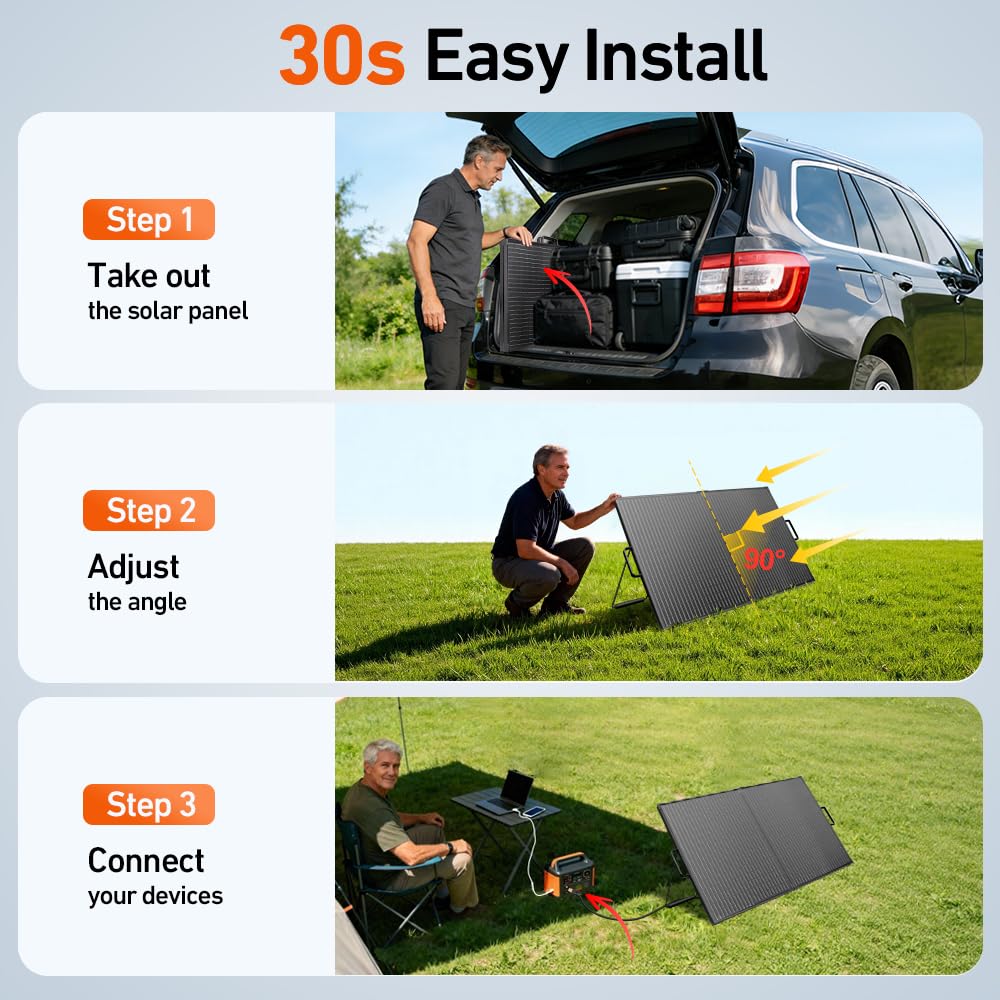 DOKIO Solar Suitcase 100W Portable Foldable Solar Panel 18v Monocrystalline 23.8 * 19.3 * 1.3in with Controller to Charge 12 Volts Batteries (All Lead/Acid Types: Vented AGM Gel) RV Camping Marine