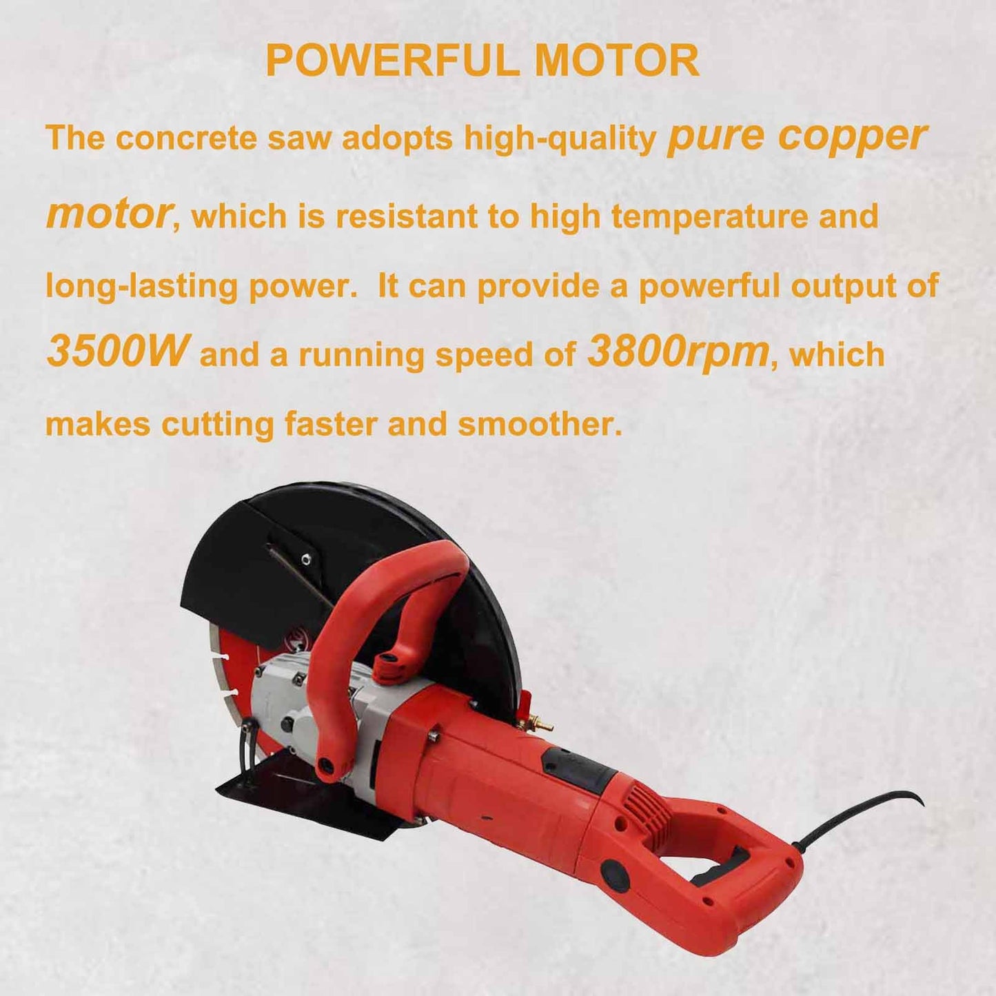 INTBUYING Electric Concrete Saw, Wet/Dry Circular Saw Cutter, 14" Concrete Cutter Masonry Tool 220V for Wood, Granite, Brick-with Water Pump