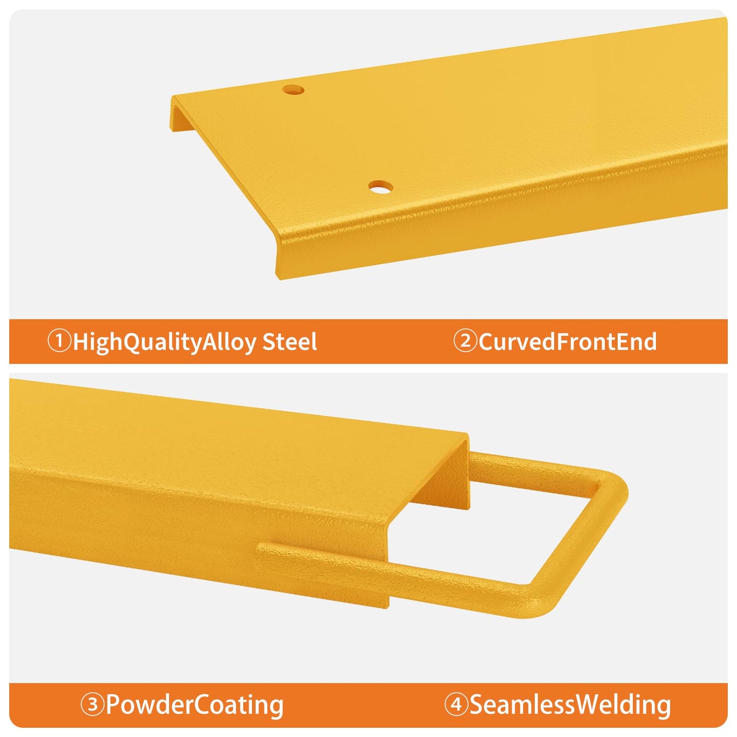 Heavy-Duty Forklift Extensions 4.5" Width, 84" Steel Pallet Fork Extensions for Lift Trucks, No-Tool Installation, 1 Pair