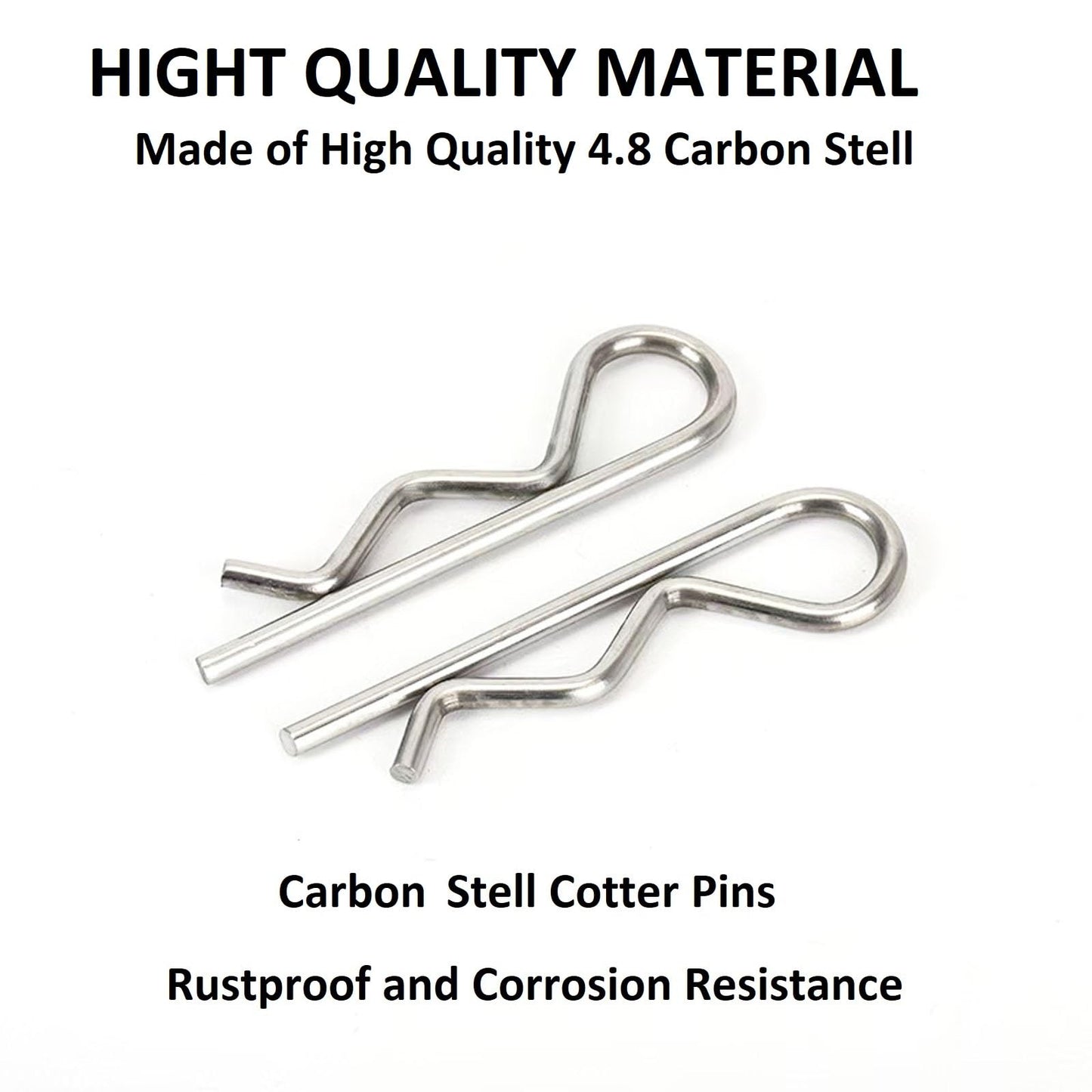 10Pcs Heavy Duty Hitch Pins Clip R Clips Cotter Pins Spring Retaining Wire Hair Pins， Strong Spring Tension Large for Trailer Tractors Mower Carts Truck Pin Clip Zinc Plated M3.5x75mm
