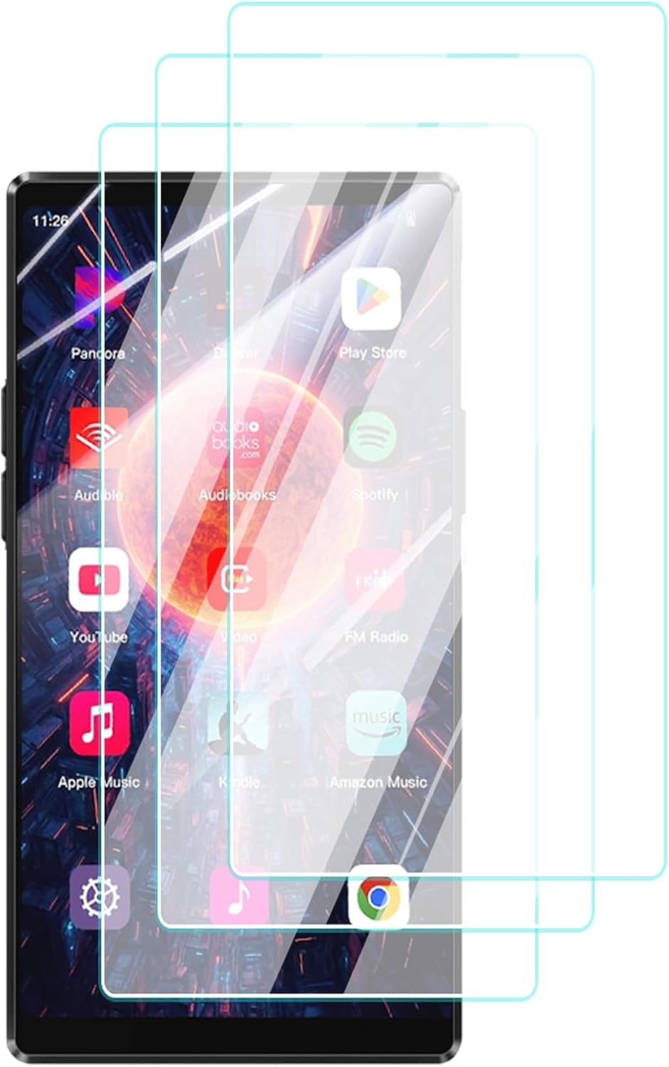 UYRUREL T09U 5" 128GB MP3 3 Pack Screen Protector for AGPTEK Player, High-definition Scratch Resistant Film,HD