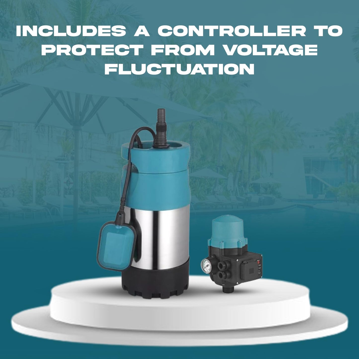 PS&W 1.4HP/110V Submersible Shallow Well Automatic Pump System Up to 60 PSI/1200 GPH with Smart Controller, Tankless System for Irrigation or Residential Use from Tanks or Cisterns