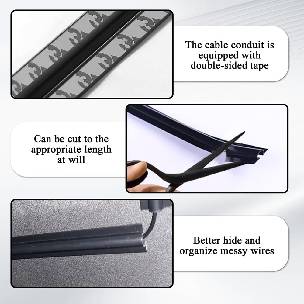 QZTYTY 4PCS Car Concealed Wire Cover, Car Wire Sleeve, Automotive Power Cord Cover, Car Interior Accessories Adhesive