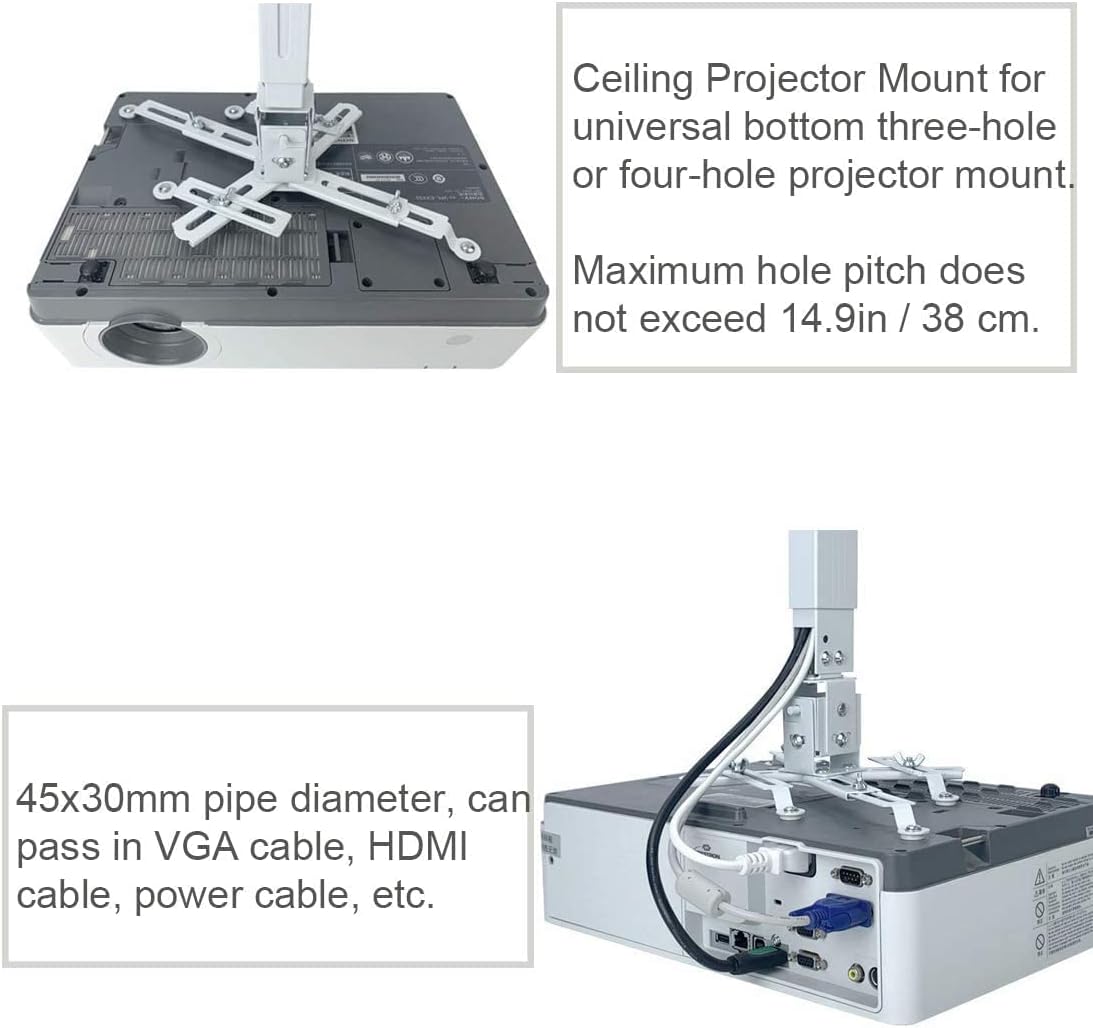 Coret 33 lbs Projector Drop Ceiling Mount, Universal Hanger Wall Mount Shelf Holder, Adjustable Height Pole Mount
