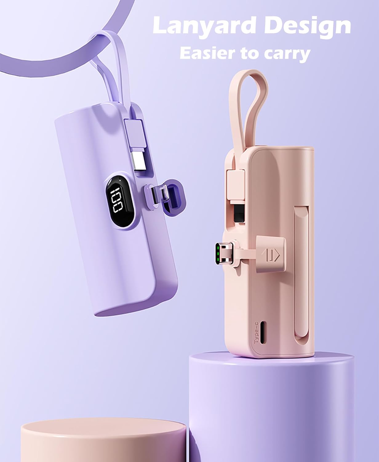 CooLuzer 5500mAh,Portable 17/16/15/15 plus/15 pro/15 Mini Power Bank,Capsule Power Phone Charger Charger with Dual