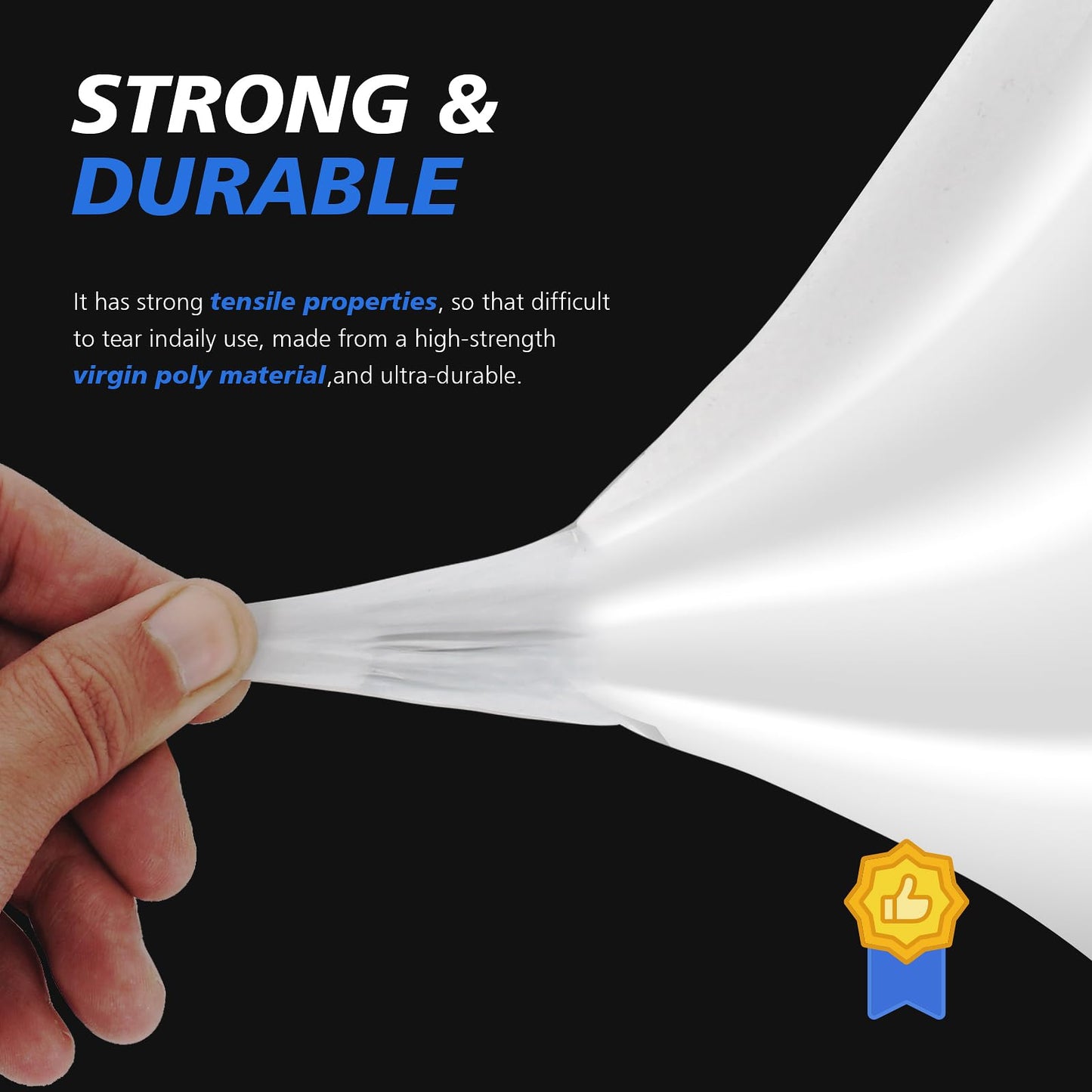 Crawl Space Vapor Barrier, 10Mil Film, 10' x 25', Drop Cloth Vapor Barrier Covering for Crawl Space Encapsulation, Thick Plastic Sheeting, Black and White Panda Film, Heavy Duty Polyethylene Film