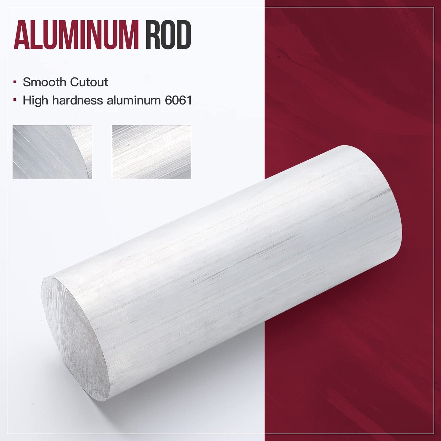 3" Diameter 6061 Aluminum Round Rod 7.8" (200mm) Long,+0/ -.02" T6511, Extruded, 3.0" Diameter Solid Lathe Bar Stock (1, 3x8 inch)