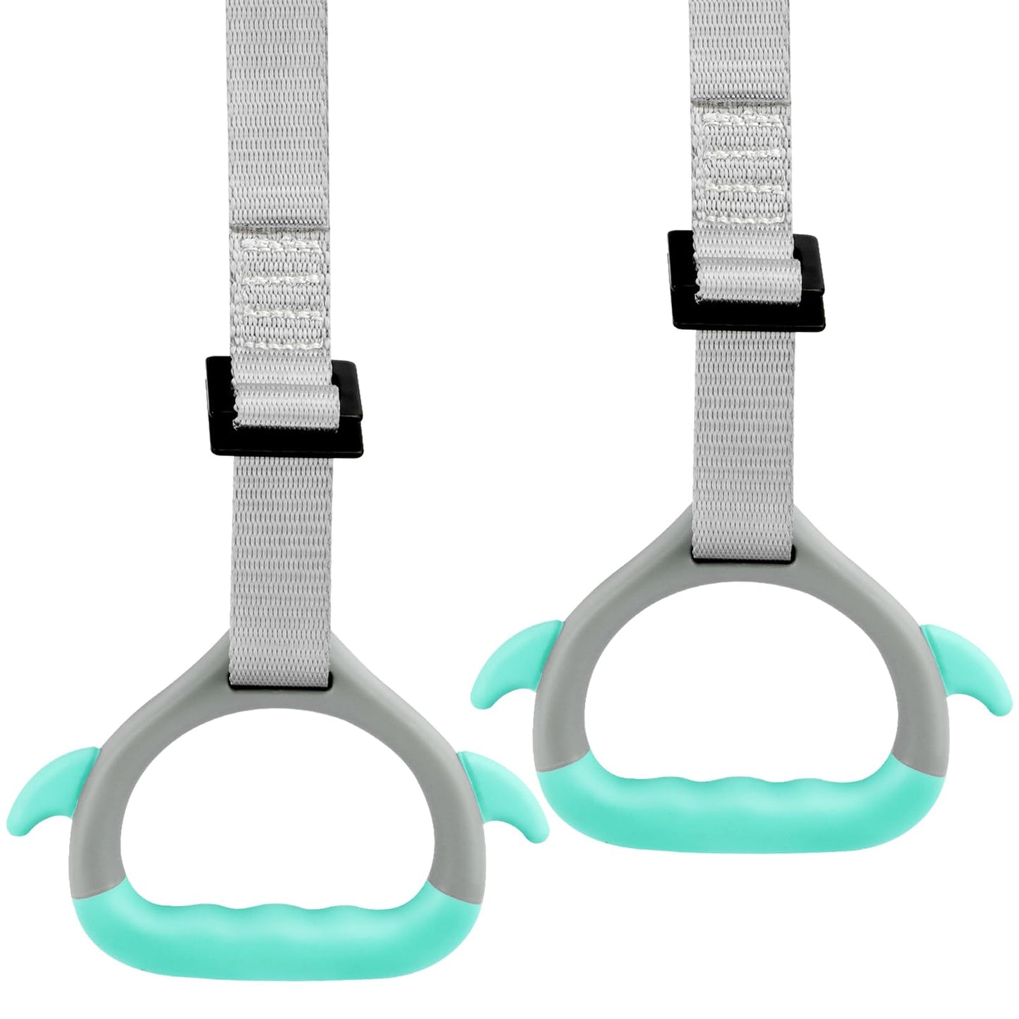 JIANWEI Gymnastics Rings for Kids Home Exercise, Fitness Children Trapeze Bar Pull Up Gym Rings Exercise Strength Training Equipment with Straps ＆ Adjustable Buckle Load-Bearing 40KG