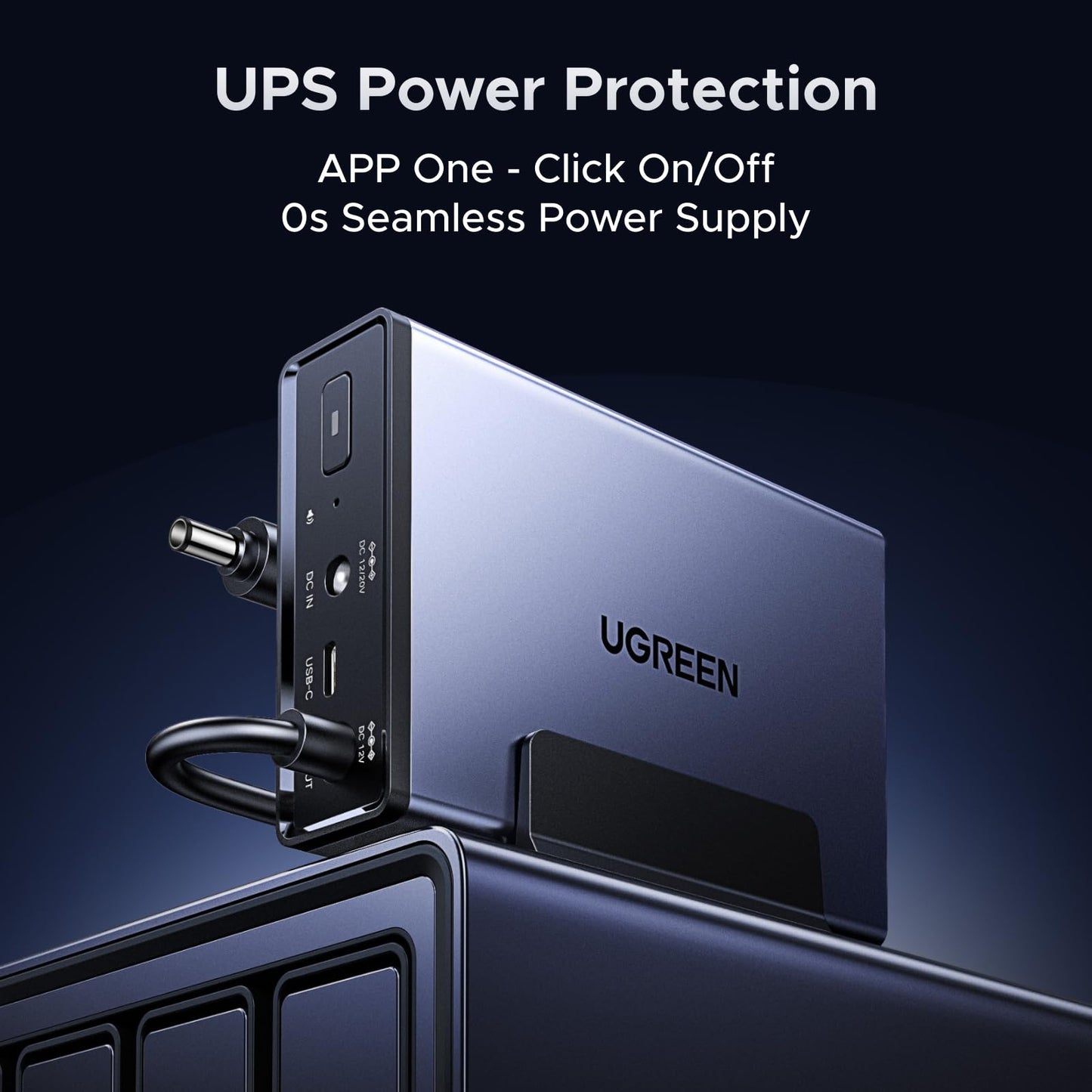 UGREEN NAS UPS US3000, 120W DC Battery Backup & Surge Protector, 12000mAh Uninterruptible Battery Power Supply Only Compatible for DH2300, DH4300 Plus, DXP2800, DXP4800 Plus, DXP4800 Pro, DXP480T Plus