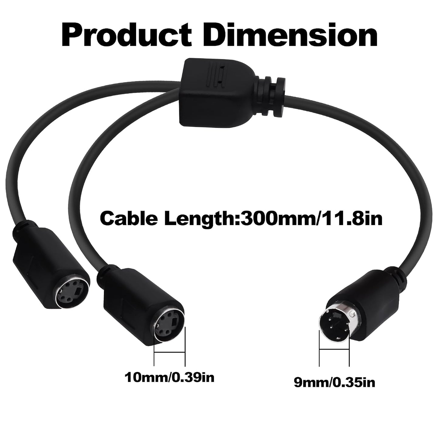 YARCHONN 4 4 -30cm S-Video Cable Mini Din Pin SVideo Y Splitter Extension Cable Pin Mini Din SVHS Y Splitter Lead Cord