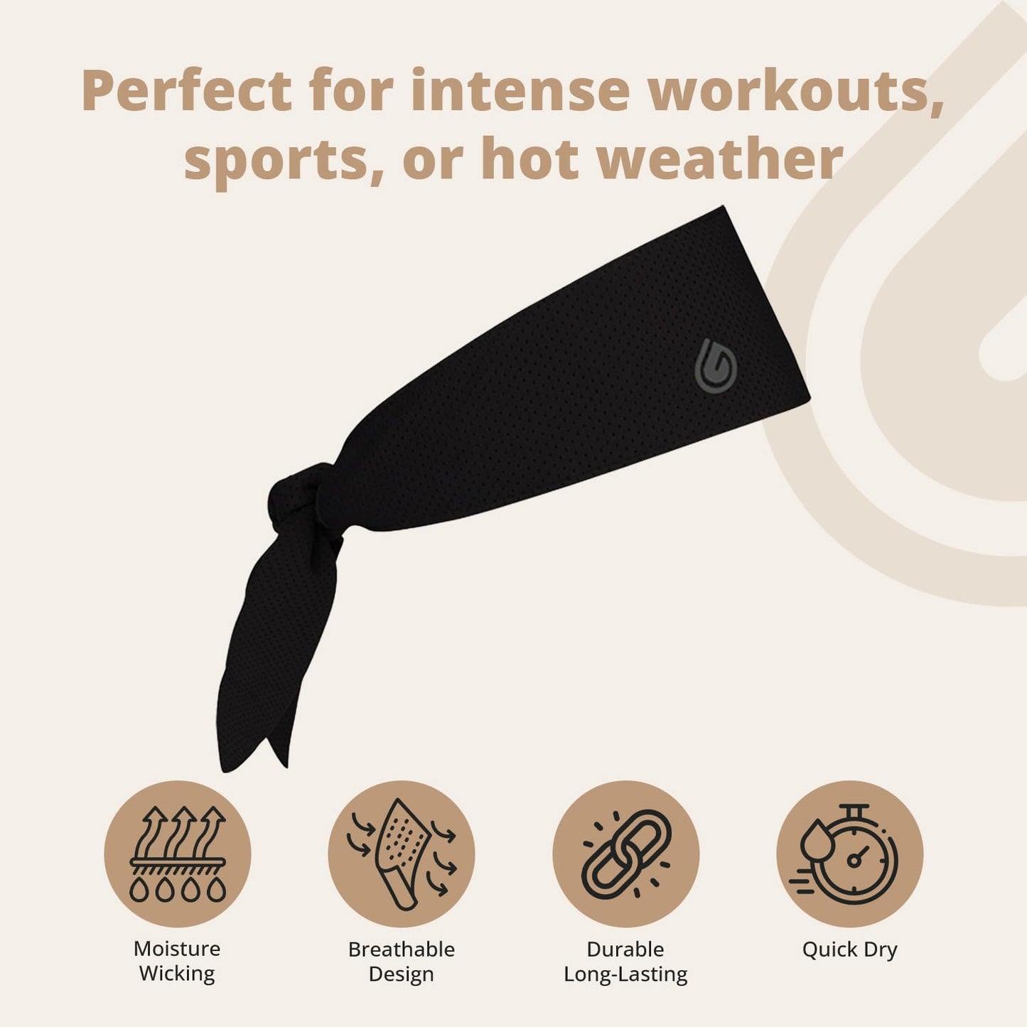 Gymwrap 2.0 Sweat-Wicking Workout Headband - Athletic Non Slip Workout Headbands for Men and Women, Adjustable Wide Fabric Headband for Gym, Running, Yoga, Sports, and Outdoor Activities - Black