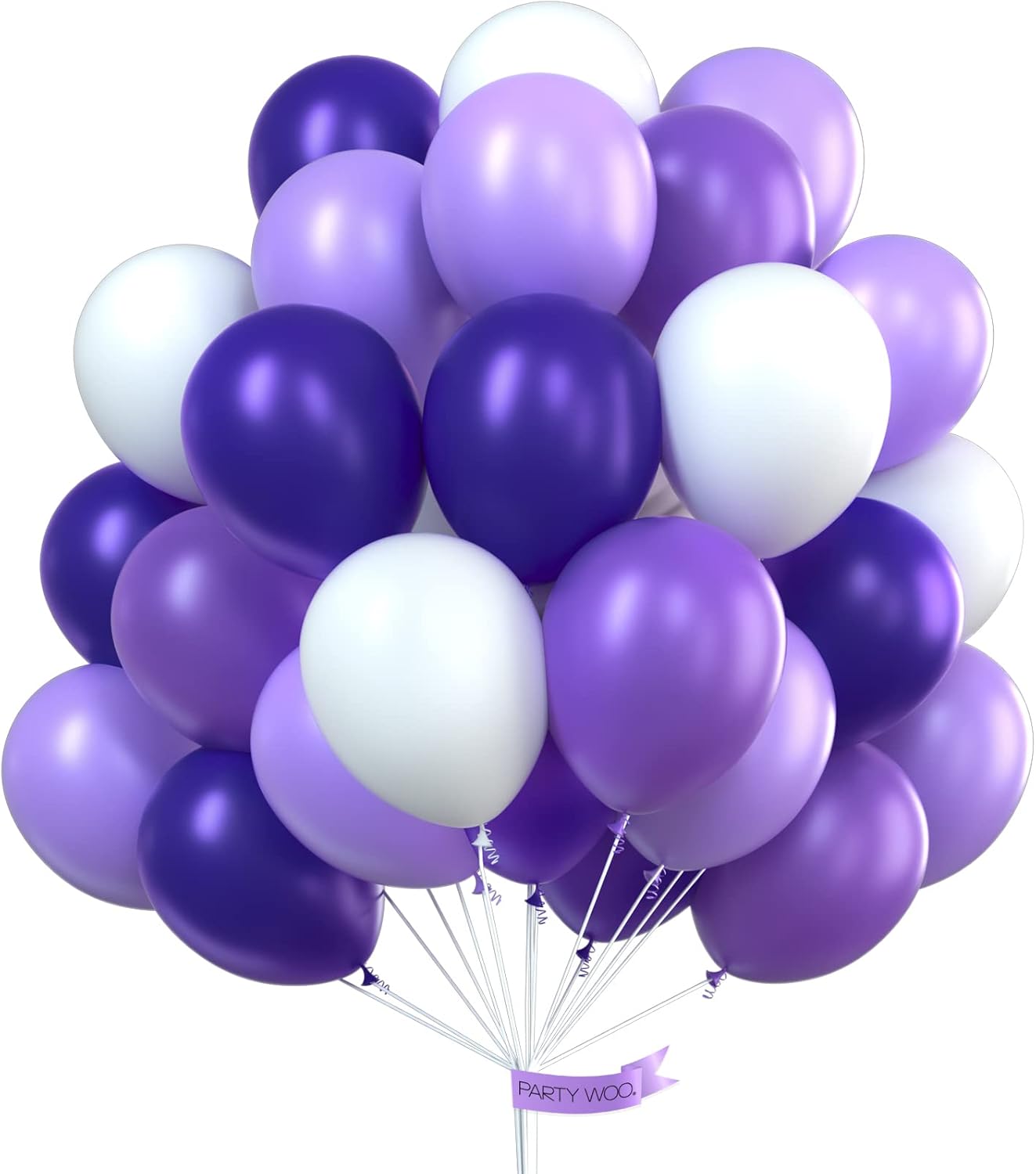 PartyWoo Purple Balloons - 60 Pcs 12 Inch Latex Balloons for Graduation, Baby Shower & Birthday Decor