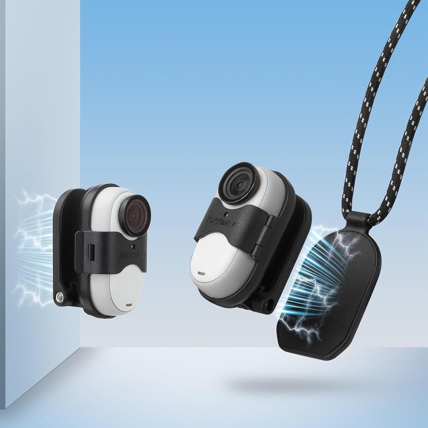 AILENICE Insta360 3S 3 Multifunctional Magnetic Mount for GO / GO Hand Free Neck Mount with Lanyard