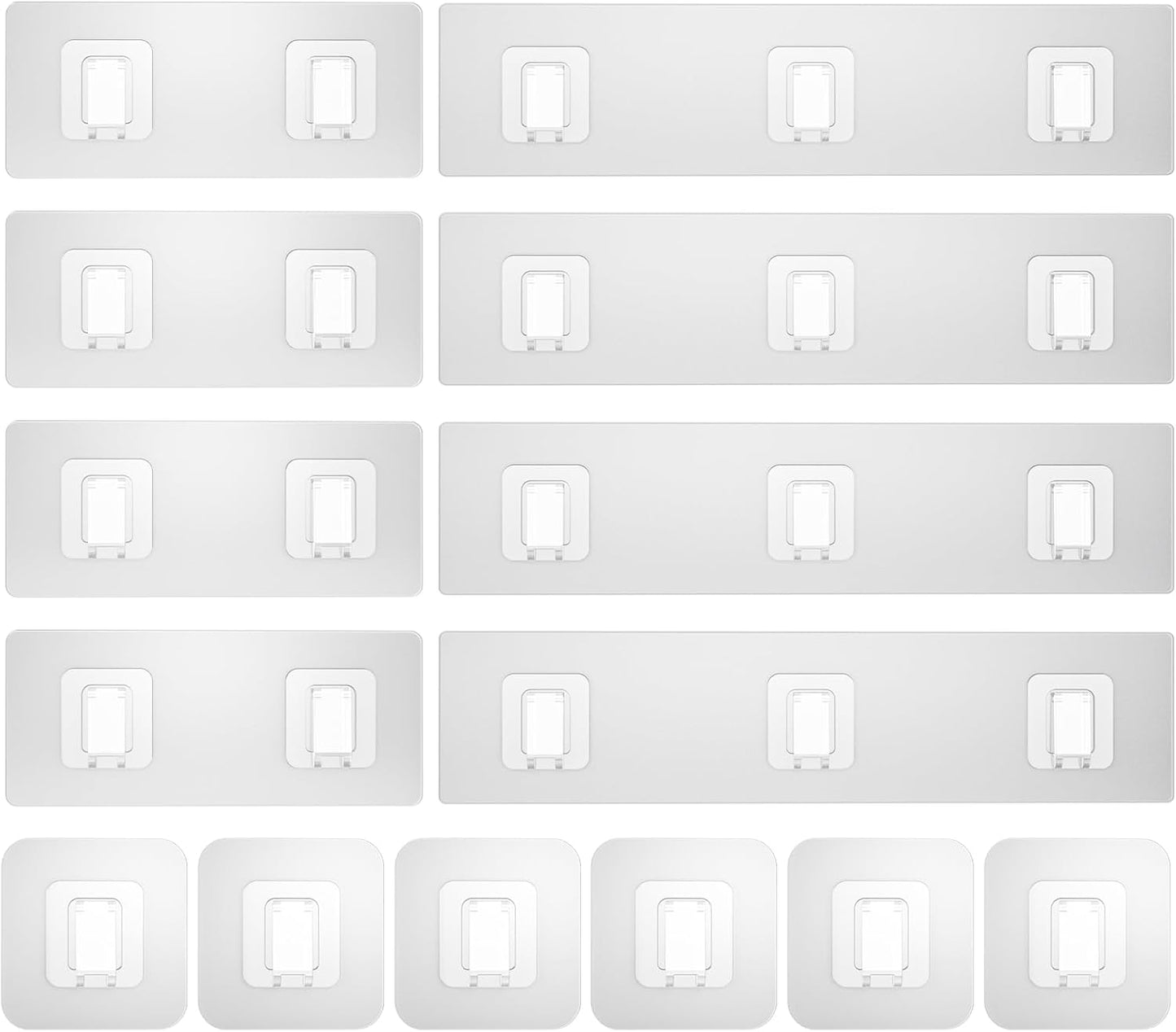 Skiennix Shower Caddy Hooks - 14 Pack Transparent Waterproof Adhesive Wall Hooks | No Drilling Required