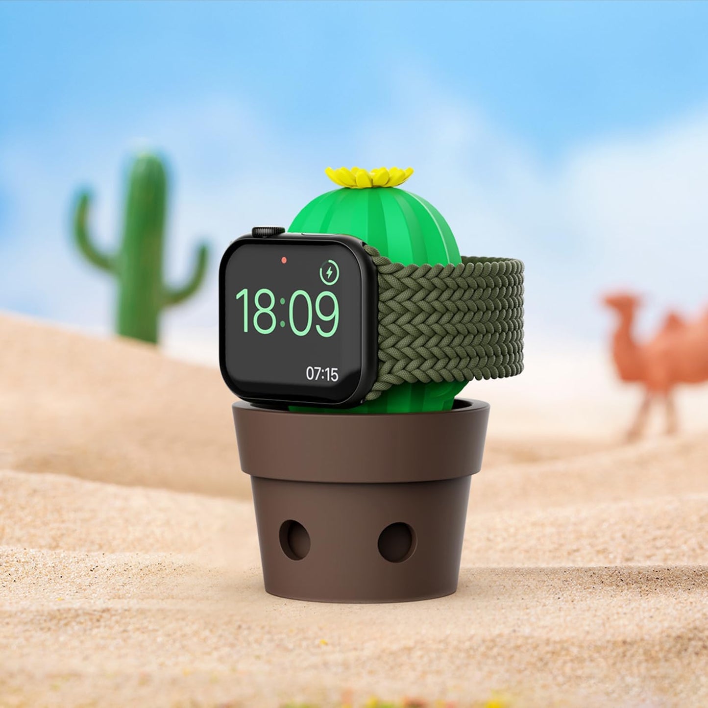 BRIMFORD Ultra/9/8/7/6/SE/5/4/3/2/1(45mm-38mm), Ultra/7/6/5, Cactus Charger Stand Compatible with Apple Watch Series