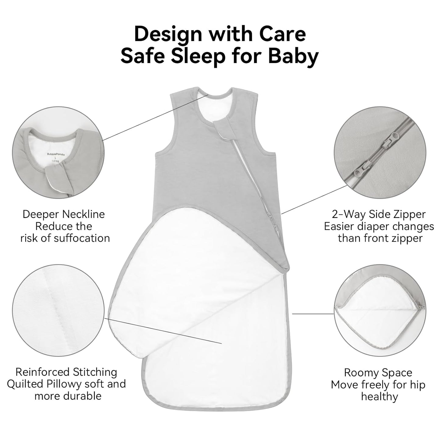 Bamboo Rayon Sleep Sack by [Brand Name] - Ultra Soft 2.5 Tog Winter Wearable Blanket for Babies 6-12 Months | 2-Way Zipper, Unisex