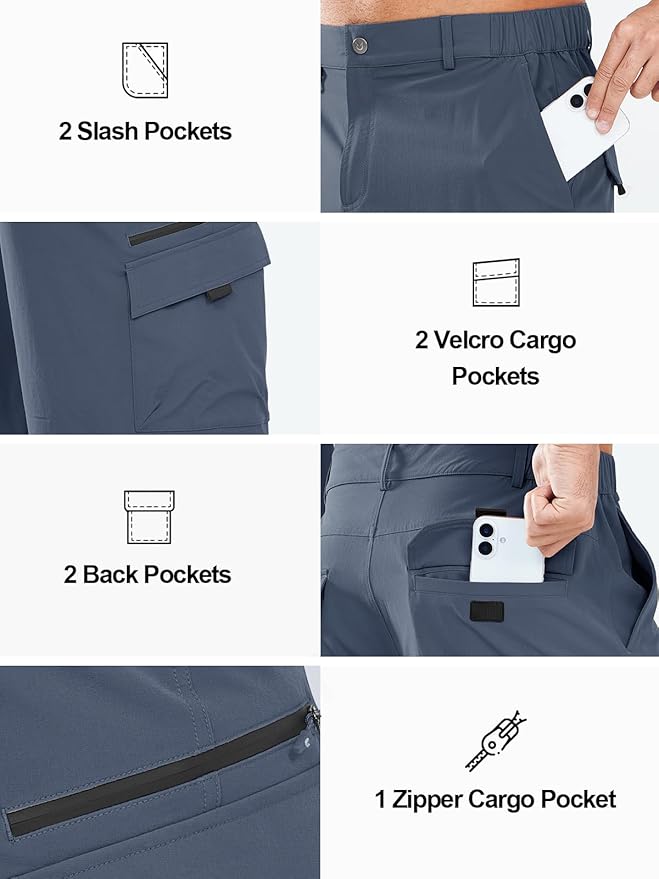 NORTHYARD Men's Cargo Hiking Shorts 9" Lightweight Outdoor Tactical Work Camping Sport Golf Casual Travel Fishing Multipocket