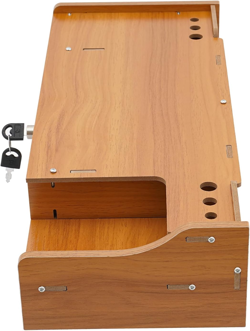 QUSKLISU (03) Computer Monitor Stand, Computer Rack with Drawers, Two top Platforms Desk Organizer Monitor Stand