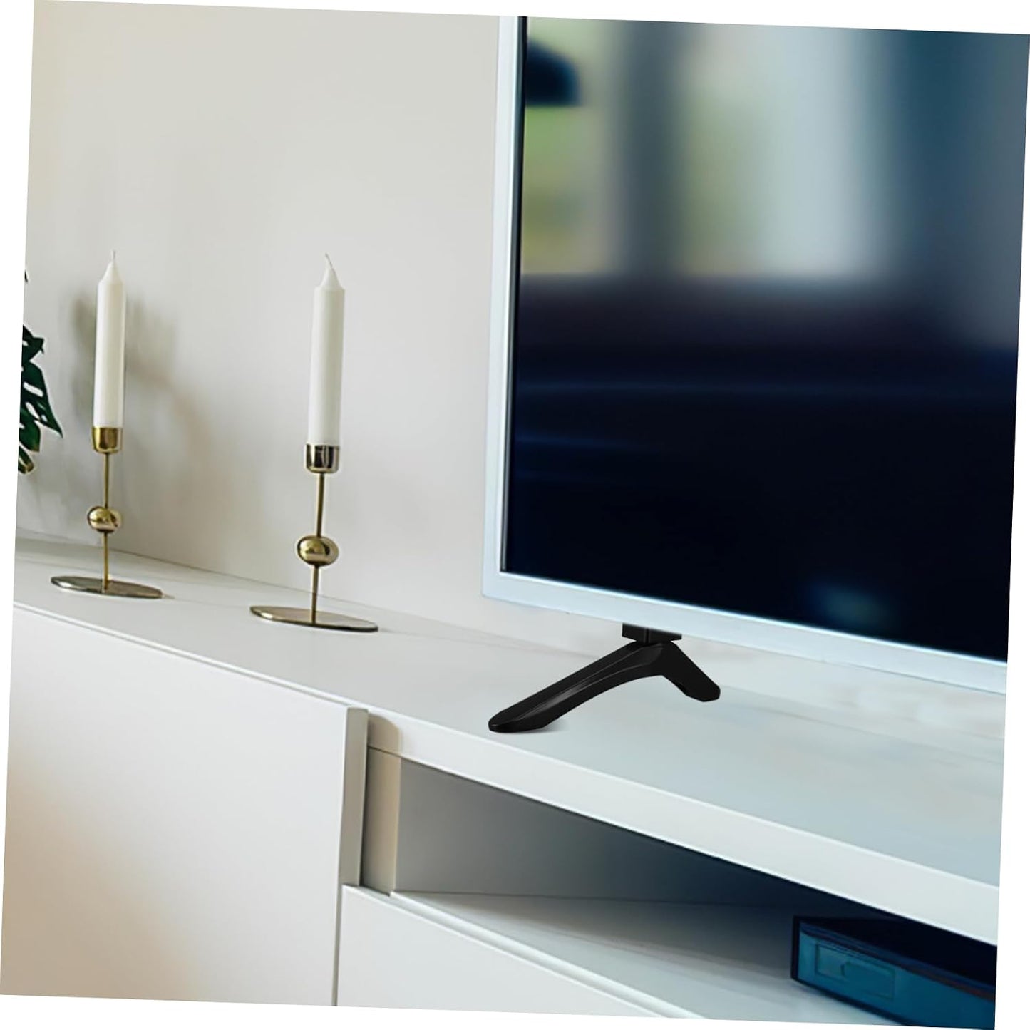 Mobestech 1pair Adjustable Tv Stand Base Legs Tabletop Pedestal Bracket for Various Monitor Easy to Install