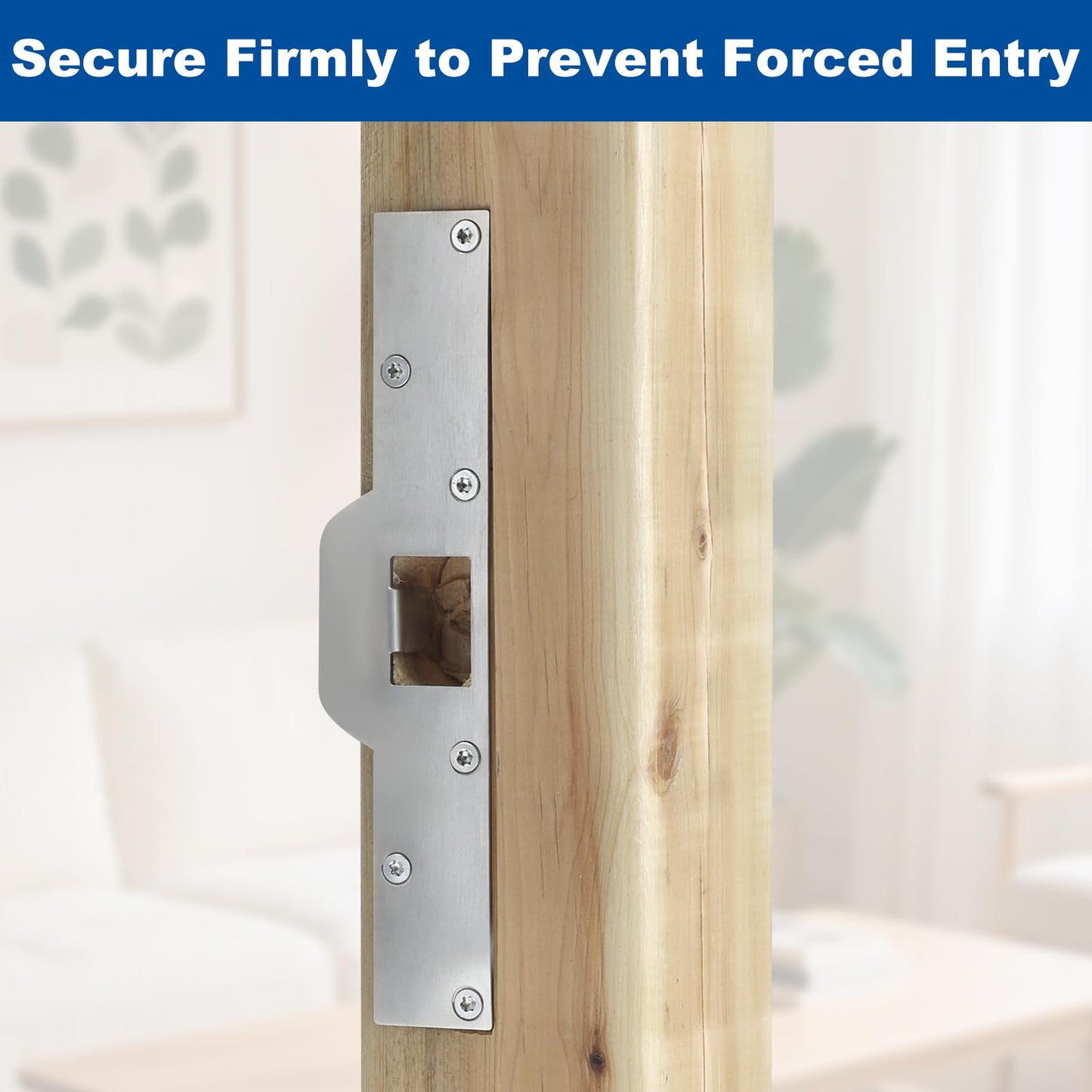 U 9551 Stainless Steel Lock and Door Reinforcement Plate fits 1-3/4"Thick Doors and Includes the U 9476 Security Latch Strike (1-1/4 "x 7-7/8").