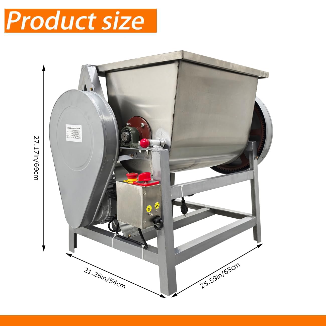 BEILOCKERY 110V 15kg Electric Dough Mixer with 90 Degree Tilt Bowl, 1500W Commercial Dough Kneading Machine, Heavy-Duty Dough Kneading Machine, Stainless Steel Food Mixer