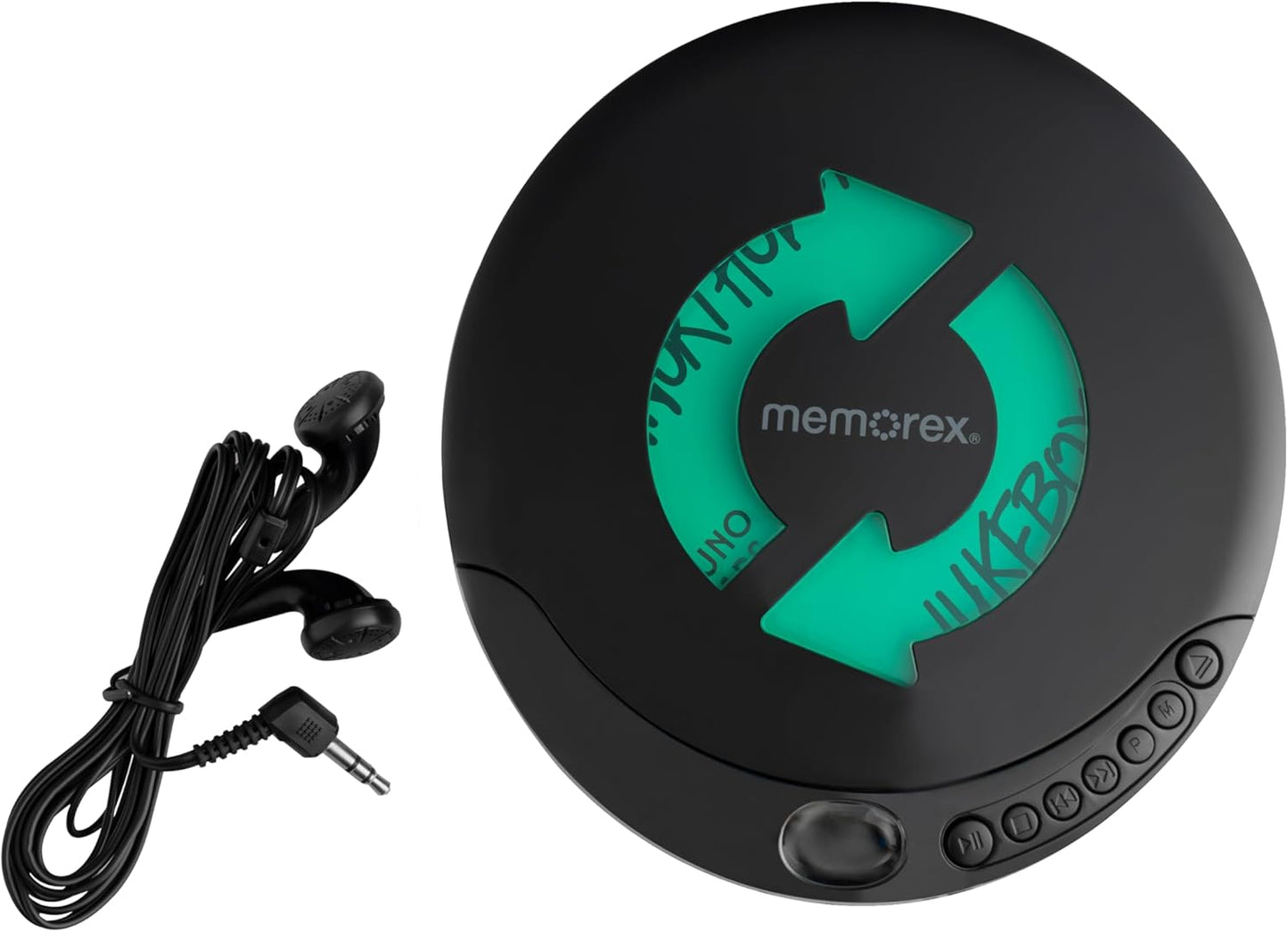 Memorex MX-DM80 Portable CD Player | Compact Disc Player with Anti-Shock Technology | LCD Display, Stereo Earbuds, Low
