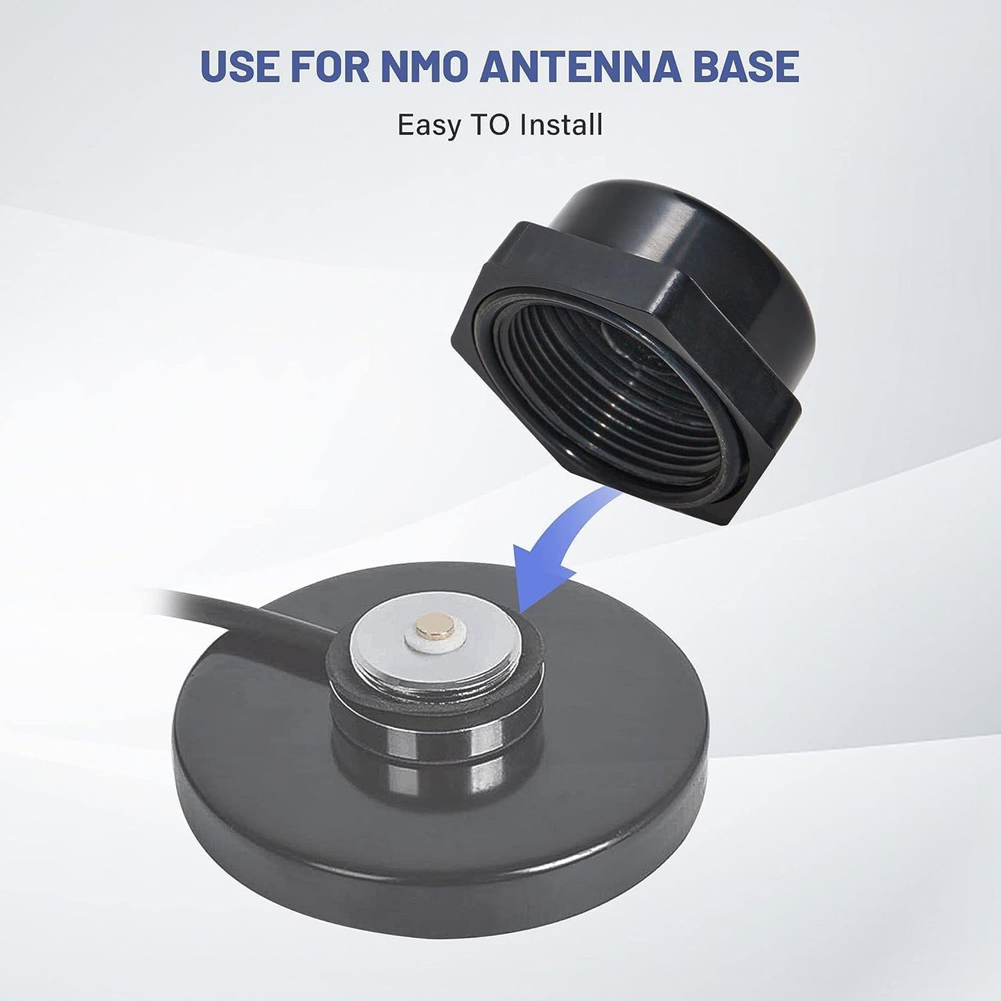 Anina 16.4 RG58 PL-259 NMO Antenna Magnetic Base Mount FT Coaxial Cable Plug with NMO Antenna Mounting Cap for CB Ham