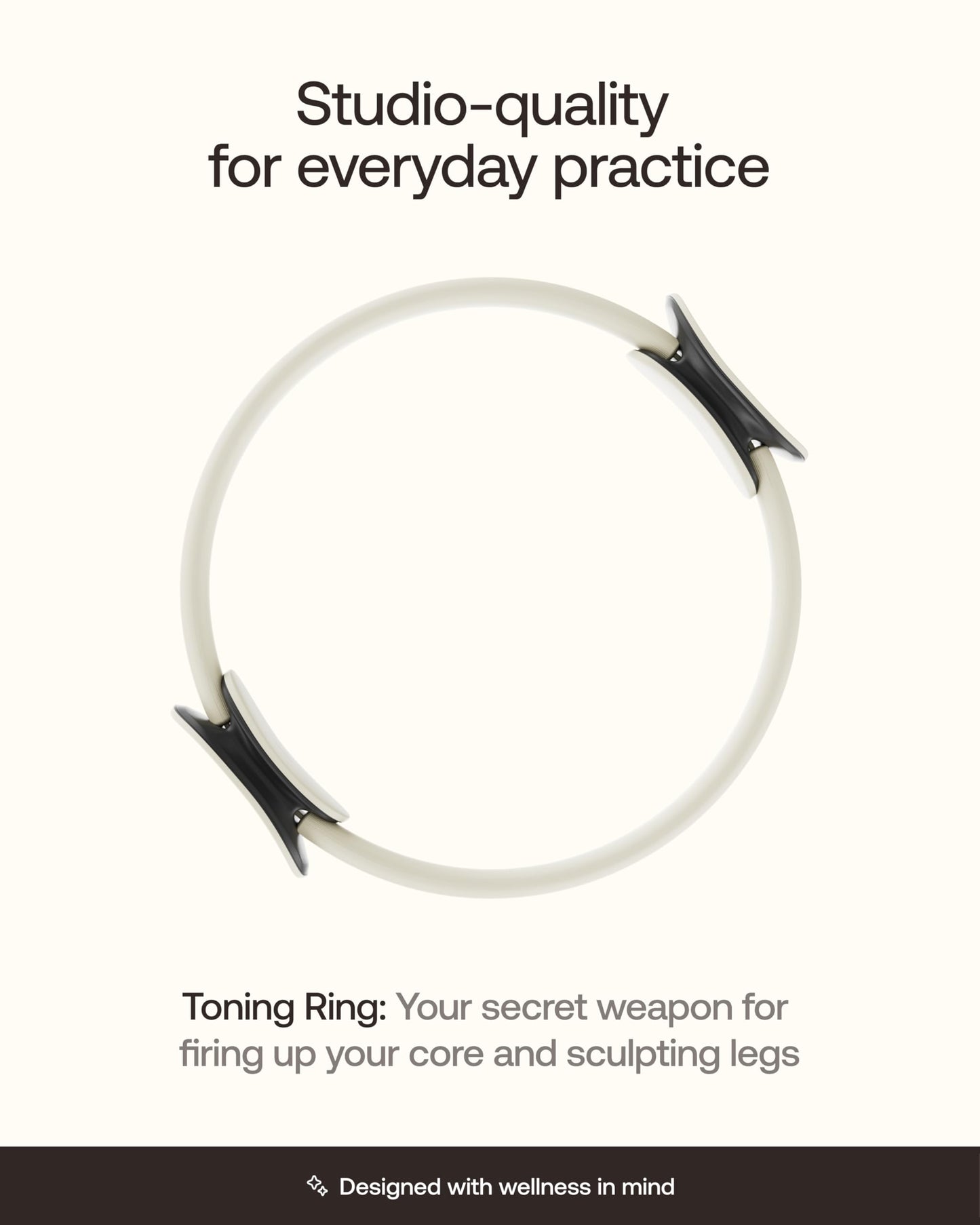 BetterMe Toning Pilates Ring – Magic Circle Pilates Ring for Strength & Flexibility – 15 Inch Fitness Ring for Home Pilates & Yoga Workouts (Ivory)