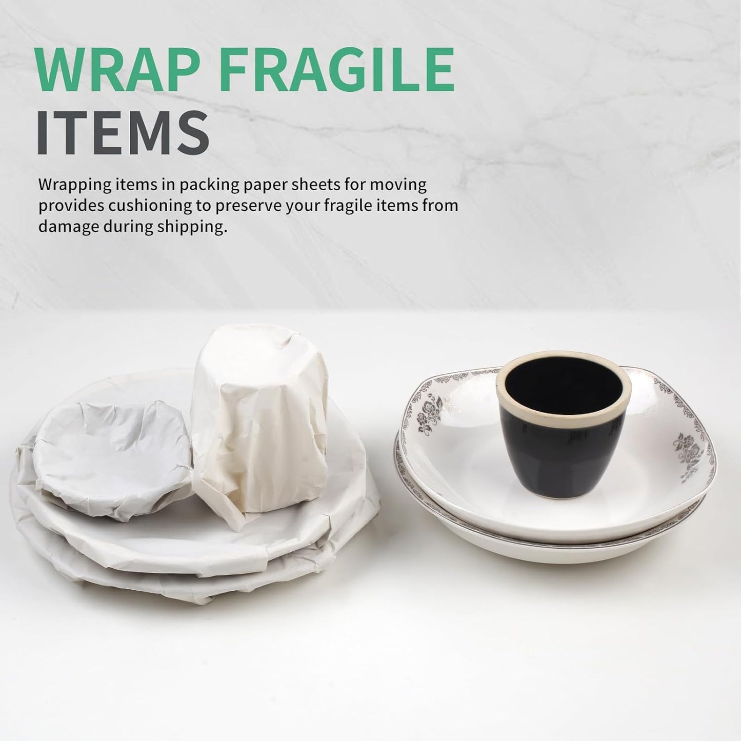 Packing Paper Sheets - 14" x 22" Newsprint for Moving & Shipping | 52 Sheets for Wrapping & Protection