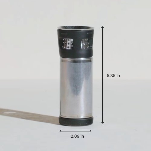 Fellow Carter Tea + Cold Brew Infuser & Carter Move 16 oz Tumbler Set - Steep Tea On-The-Go - Vacuum-Insulated Stainless Steel Travel Mug w/Snap-In Infuser For Steeping Tea, Cold Brew, Stone Blue
