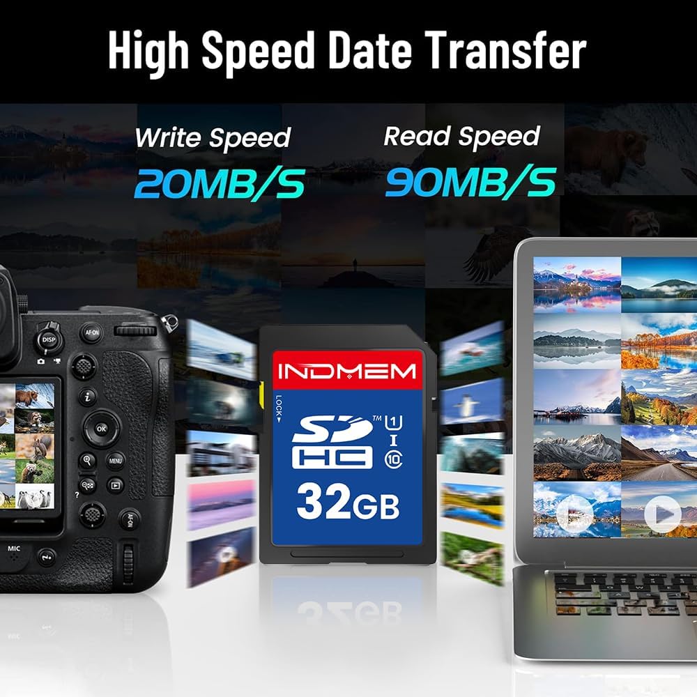 elecacc 32GB 2 Pack U1 10 32GB(2pc) SD Card, SDHC Memory Cards UHS-I Class High-Speed Full HD Video, Secure Digital