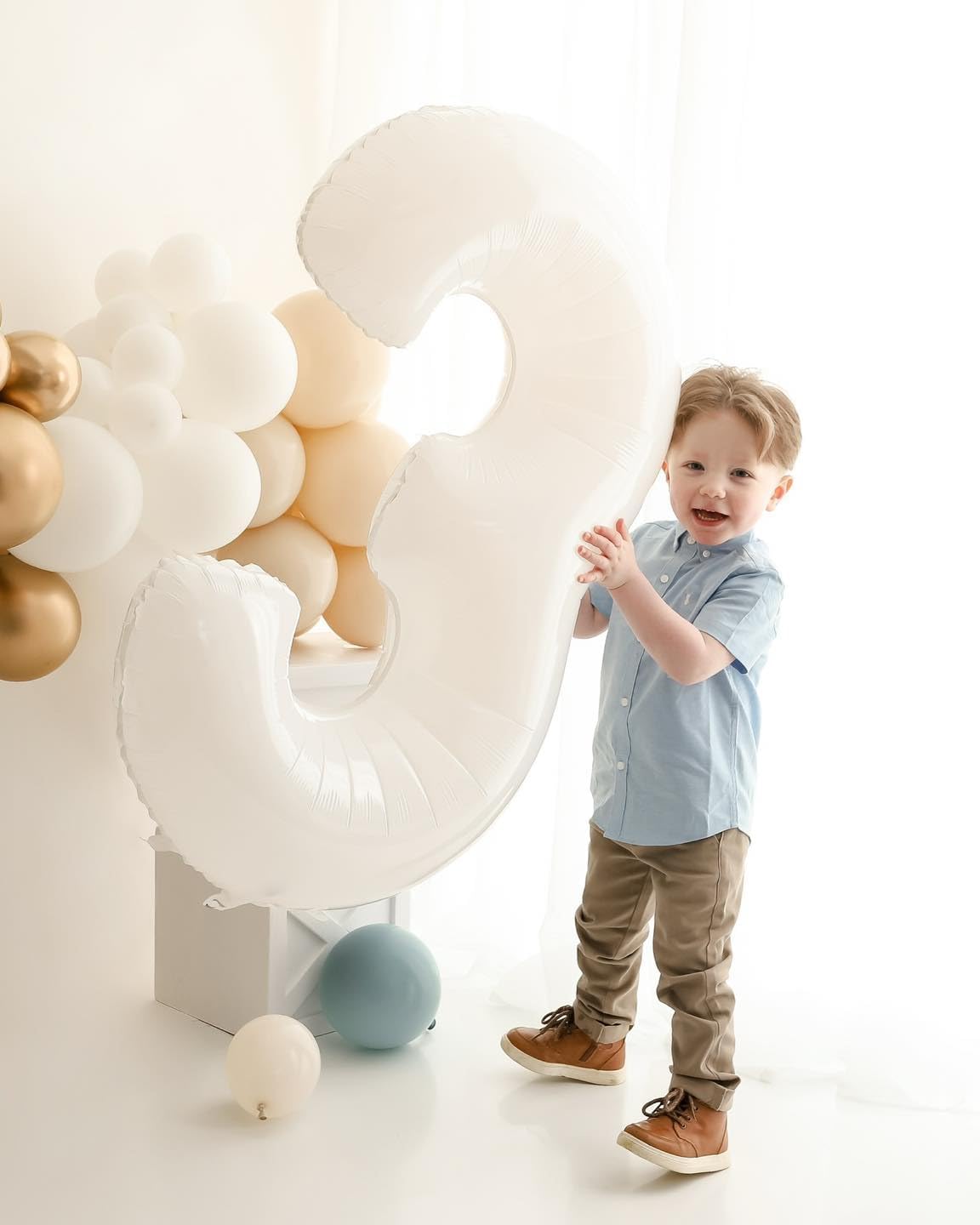 Skiennix 40-Inch White Number 8 Balloon - Translucent Birthday Decorations for Boys & Girls